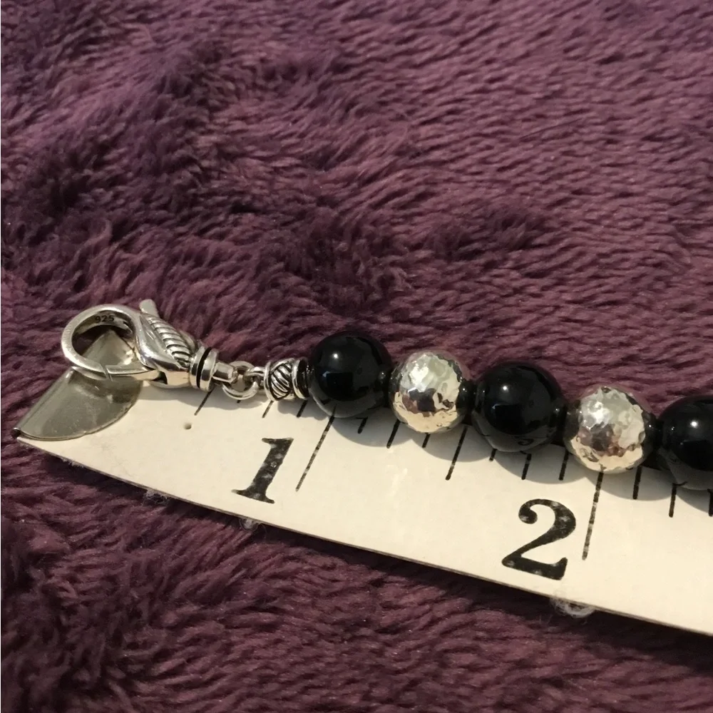 Vintage JAI John Hardy 8mm Hammered Solid Sterling Silver Bold Bracelet - Picture 8 of 11